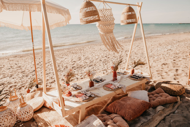 a beach picnic